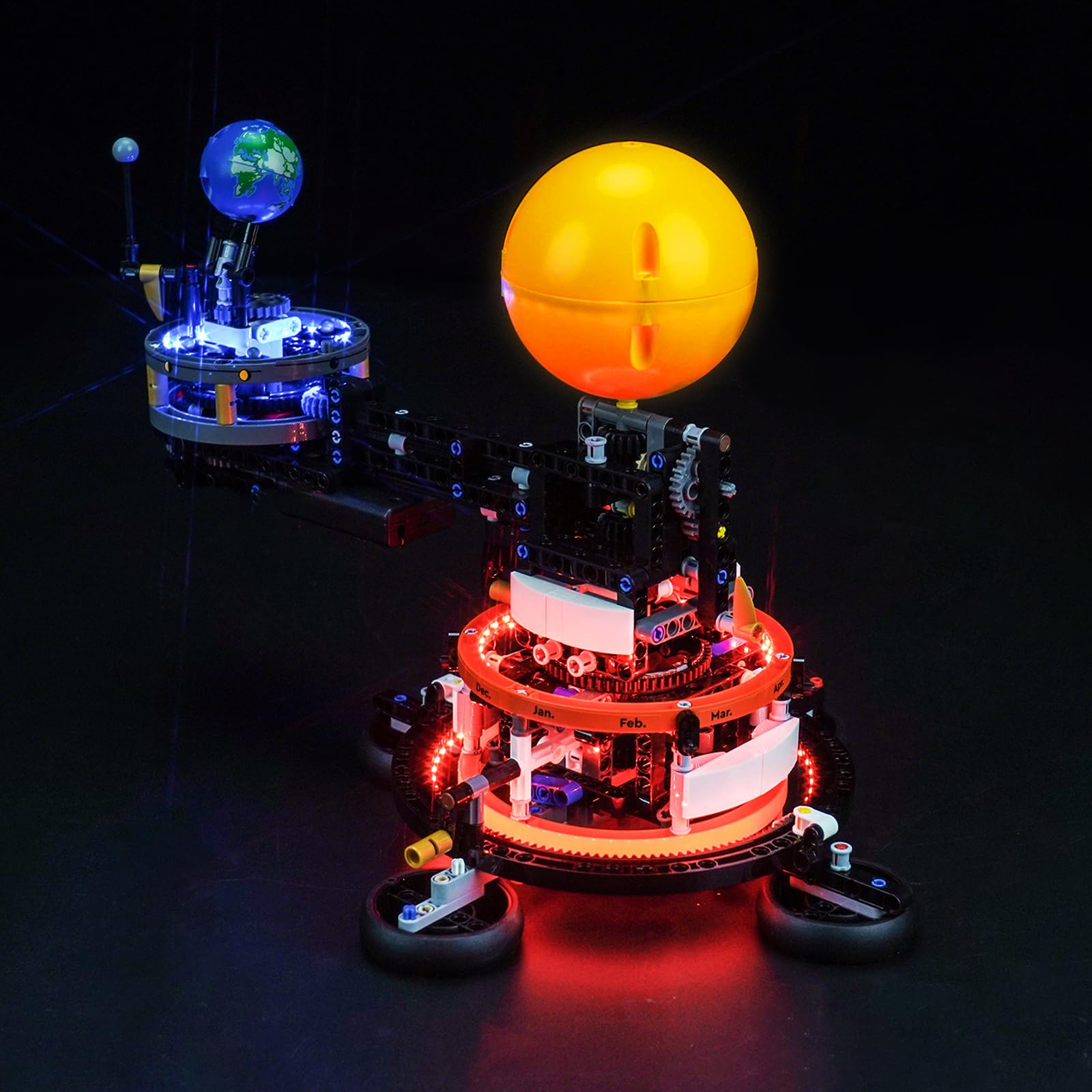 Hilighting LED light kit planet earth-orbit illumination enhances Lego display