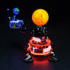 Hilighting LED light kit planet earth-orbit illumination enhances Lego display