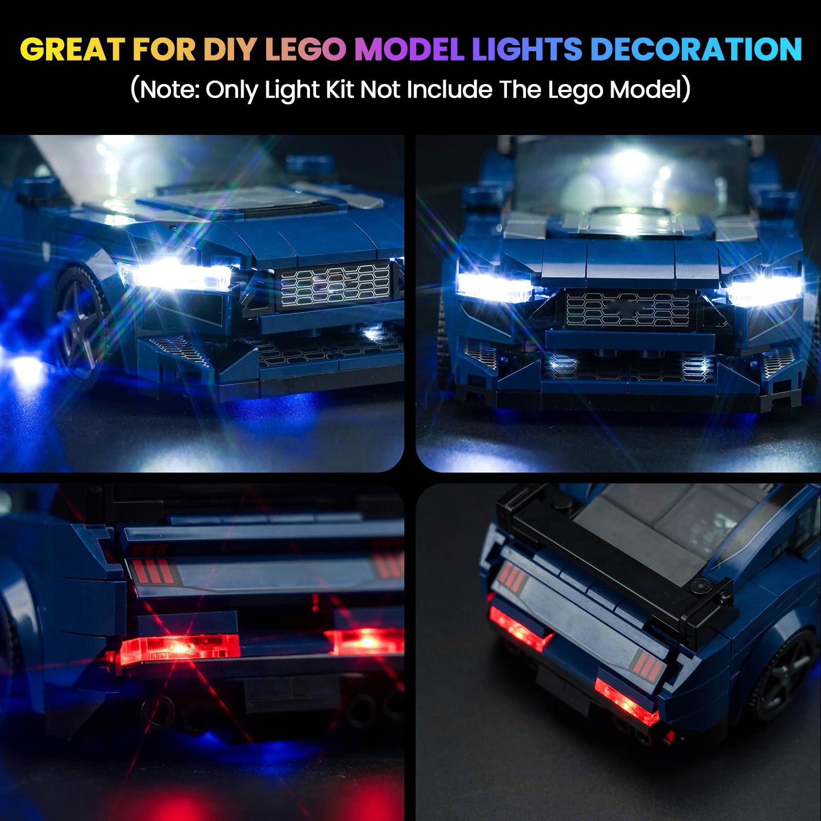 USB or battery power options shown for flexible Lego lighting setup
