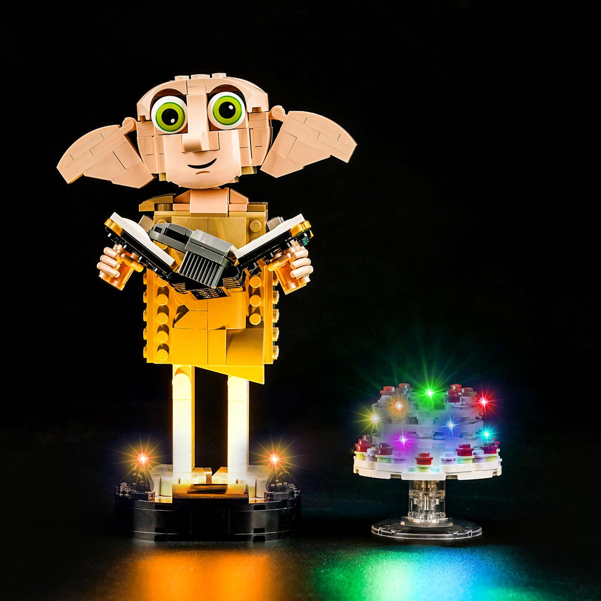 Hilighting LED light kit for Dobby House-Elf enhances display with vibrant illumination.