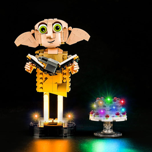 Hilighting LED light kit for Dobby House-Elf enhances display with vibrant illumination.