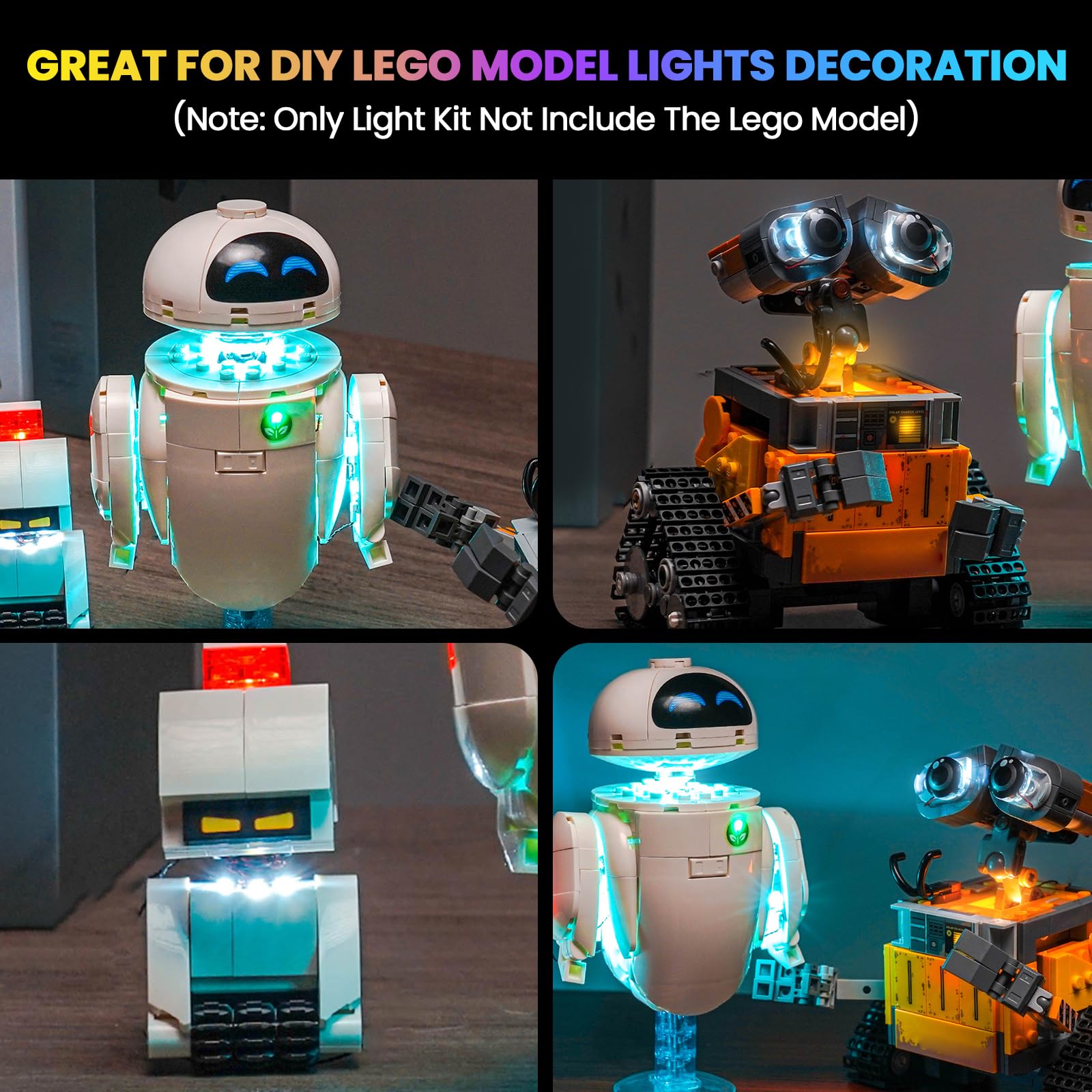 Hilighting Wall-E Eve lighting highlights model details beautifully.