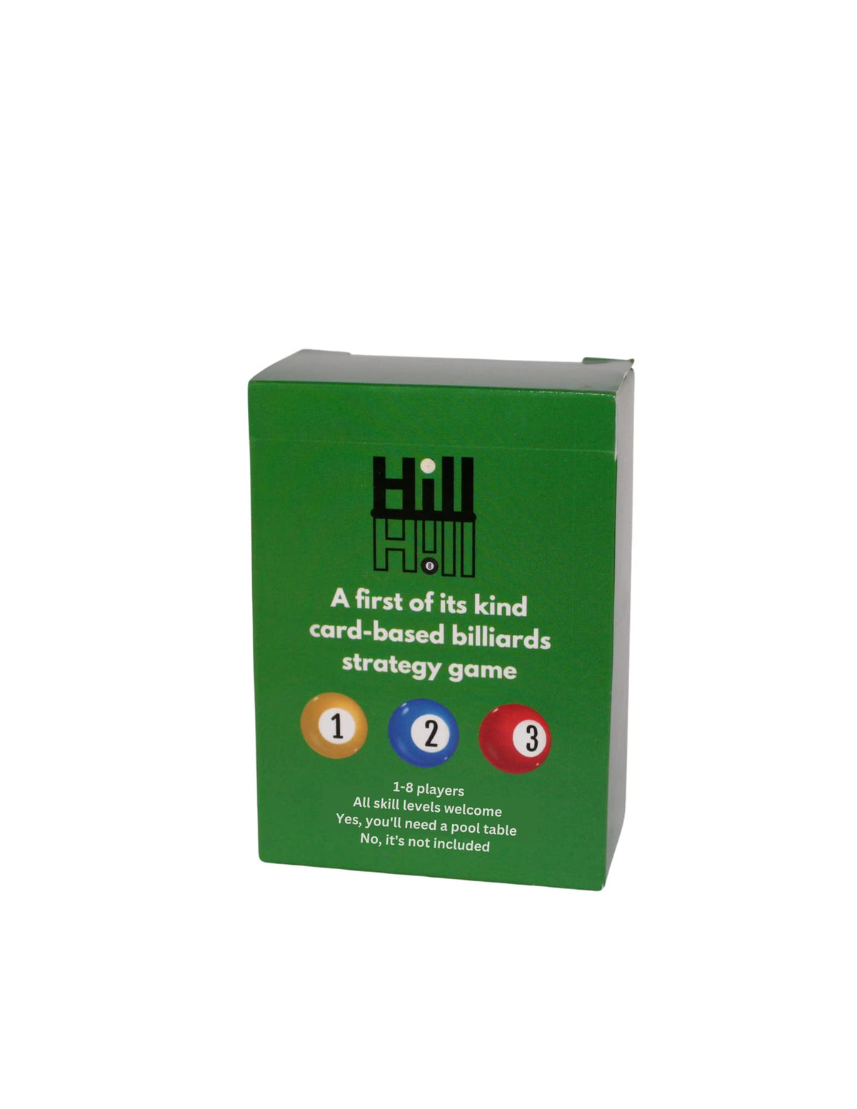 Hill Hill card game: table setup shows card-driven billiards layout.