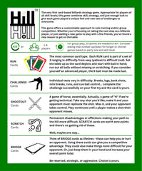 Hill Hill card play bank shot scenario guided by a card.