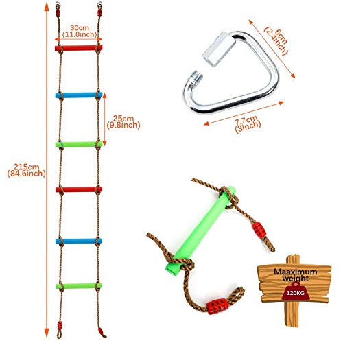 HILRITORI rope ladder featuring durable nylon rope helps outdoor play and balance.