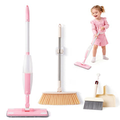 Hilsoeet broom and dustpan in action for pretend housekeeping and bonding.