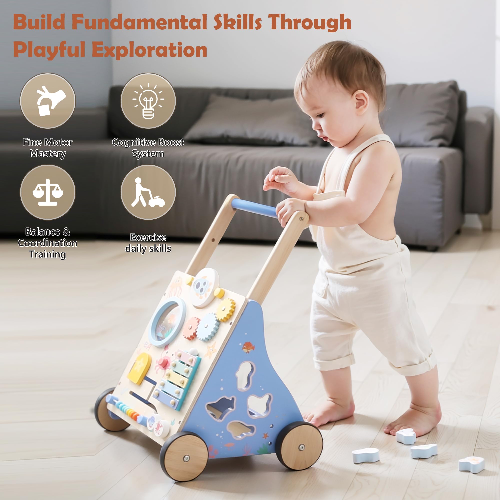 Himold walker shown with quick, tool-free assembly for busy families