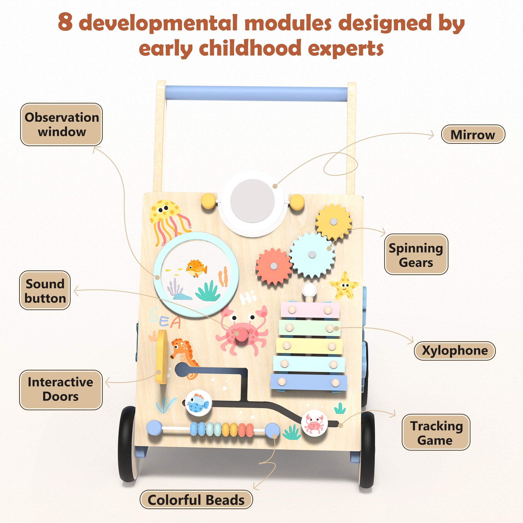 Himold interactive panel highlights mirrors and gears to encourage problem-solving in toddlers