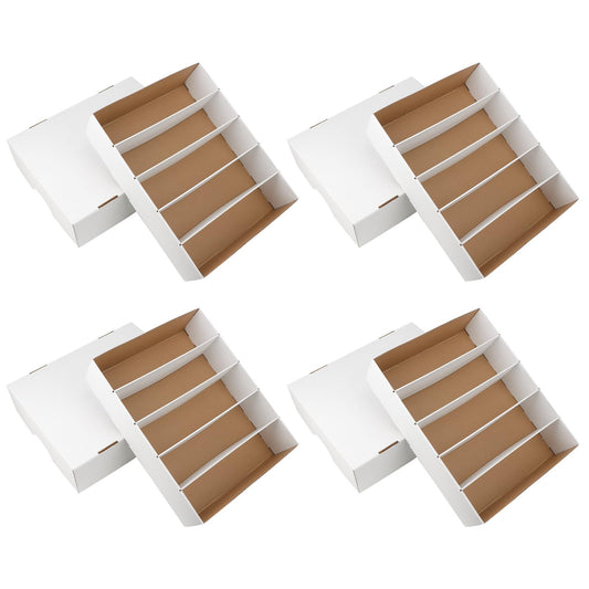 HIMOMO 4-pack card storage box front view showing organized sorting options.