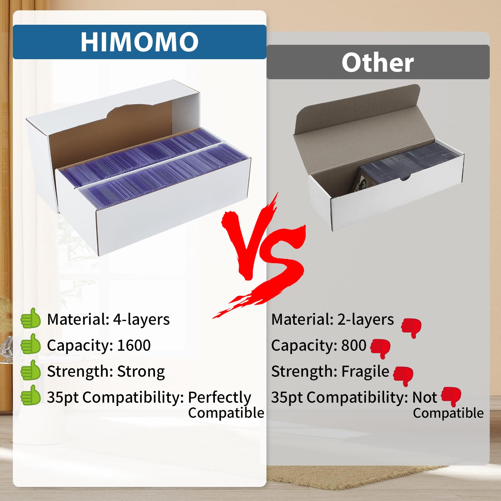 HIMOMO pack with pre-scored folds ready-to-use boxes.