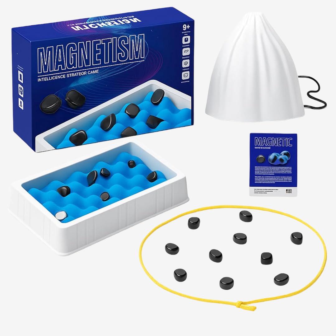 HIMUS magnetic chess board with 20 stones, ideal for portable strategy play
