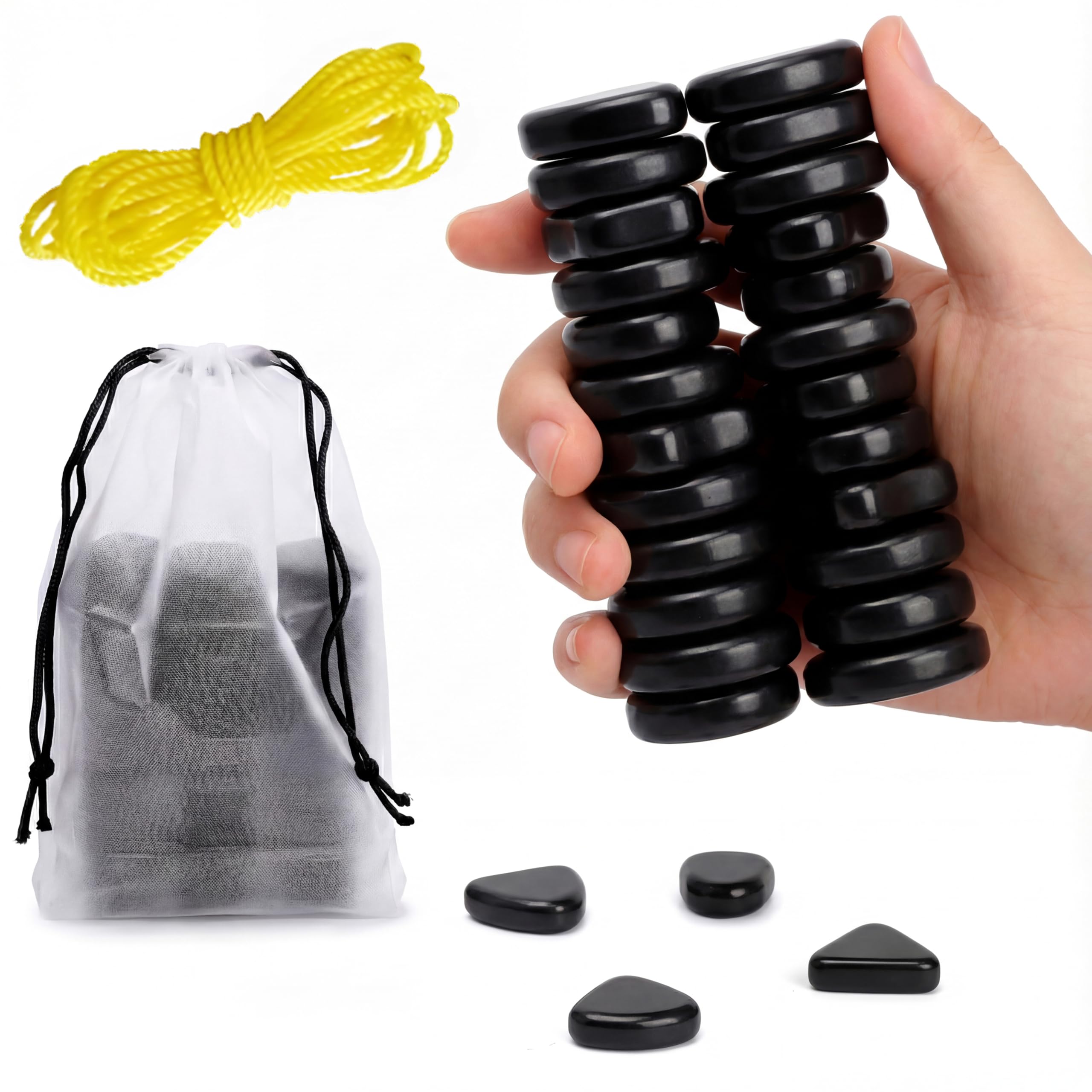HIMUS magnetic chess stones close-up, showing durable pieces for travel