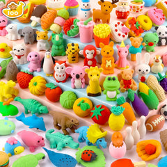 Hinzer animal erasers assortment bulk pack with bright classroom friendly colors