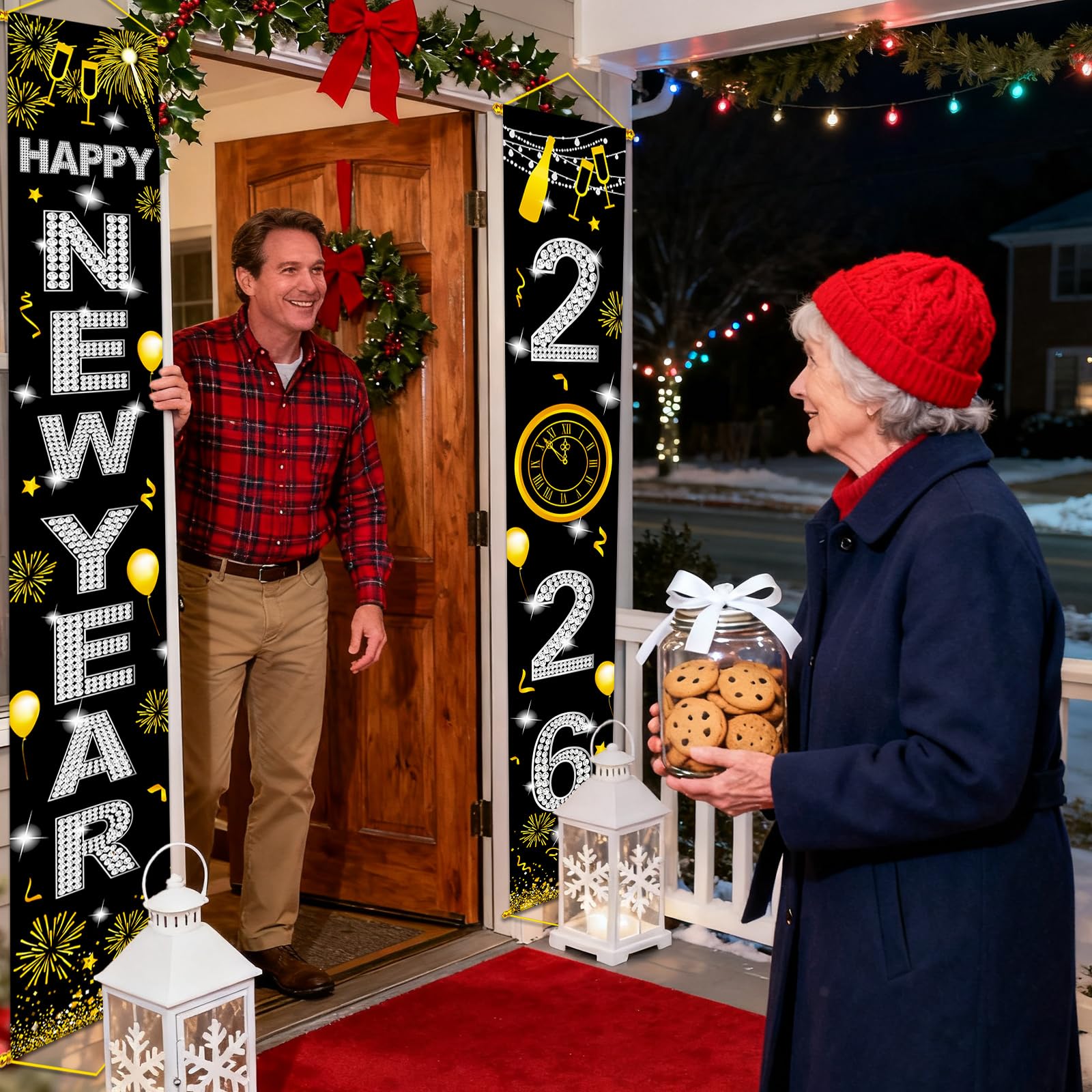 HiParty crisp gold lettering on banner boosts visual appeal