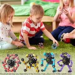HiQCGS blue transformable fidget spinner nine-pack supports hands-on creativity.