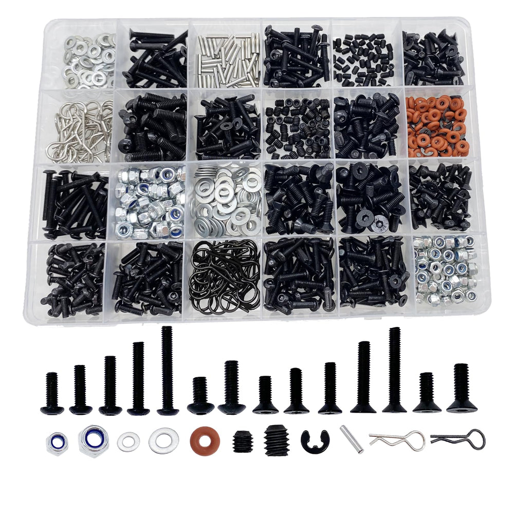 HIQTRADEBYJJ RC screw kit box with organized compartments for quick size selection
