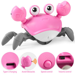 Hirger Crawling Crab Toy upgrades include mute and USB-C charging for convenience.