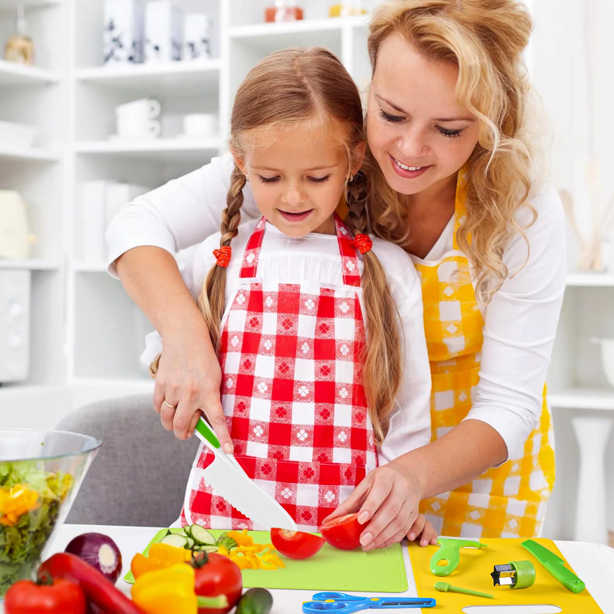 Hirger 46Pcs set includes boards, cutters, and tools for creative pretend cooking