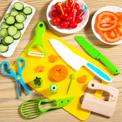 Hirger kid safe knives with serrated edges enable safe cutting for small hands