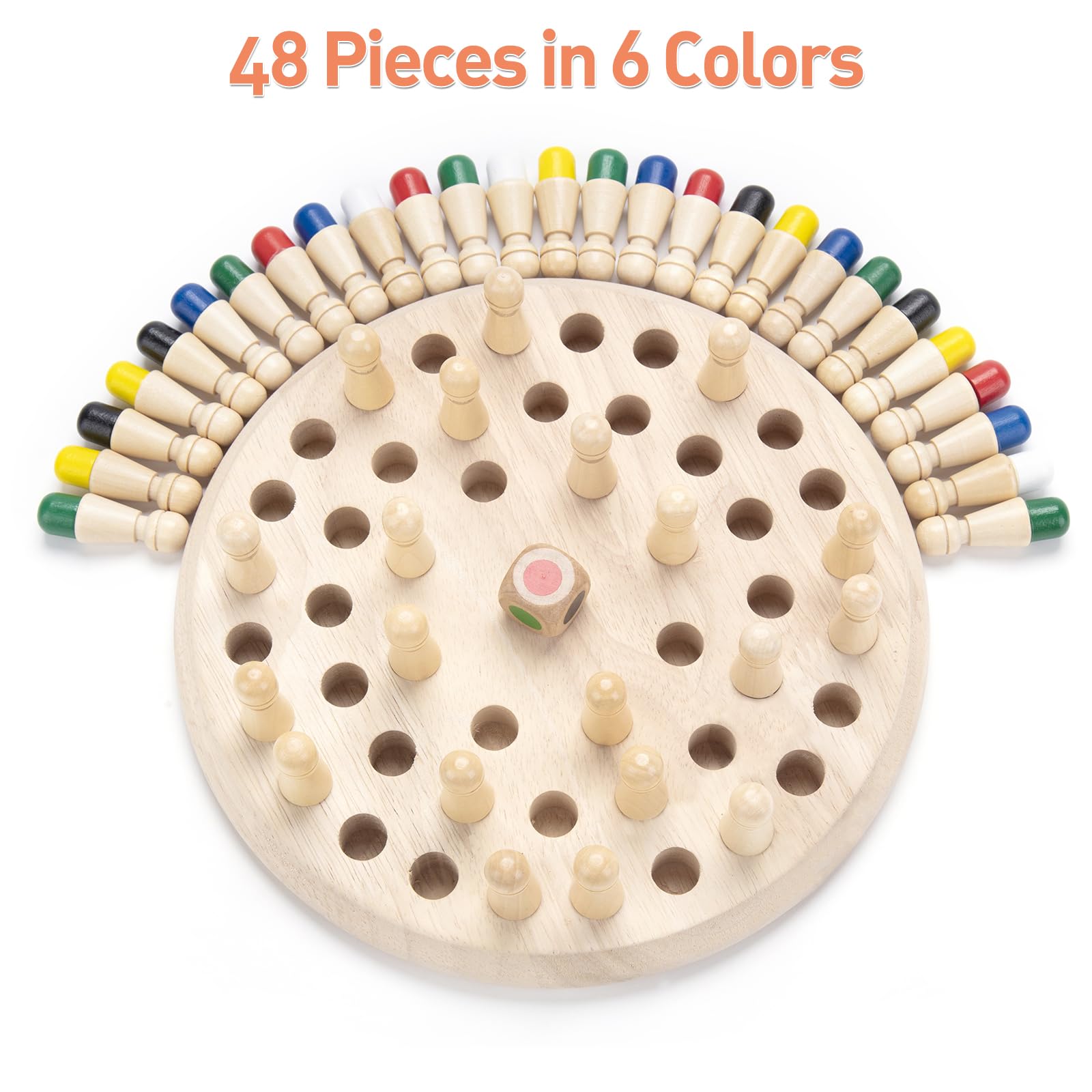 Hirger wooden memory chess promotes Montessori-inspired learning through play.