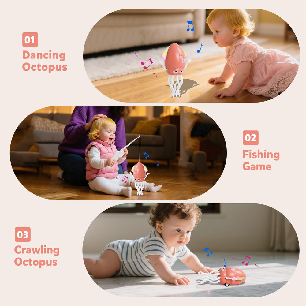 Hirger octopus toy with lights and music for engaging sensory play.