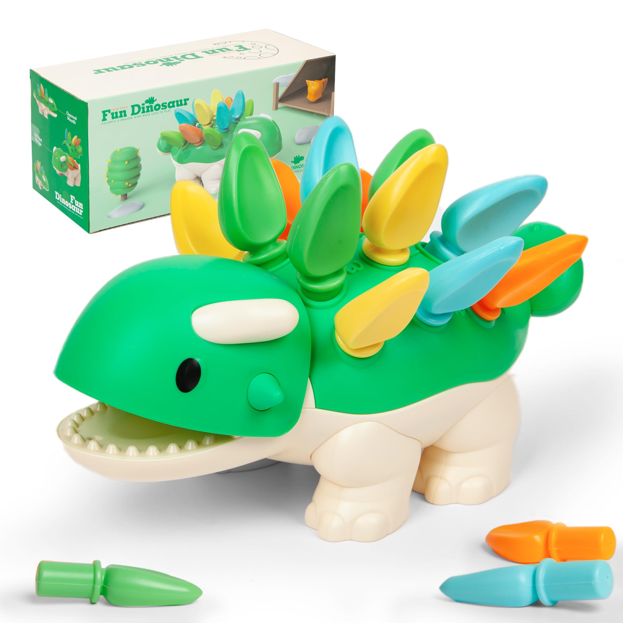 Hirger Spike fine motor dino back quills promote hand strength and coordination during play.