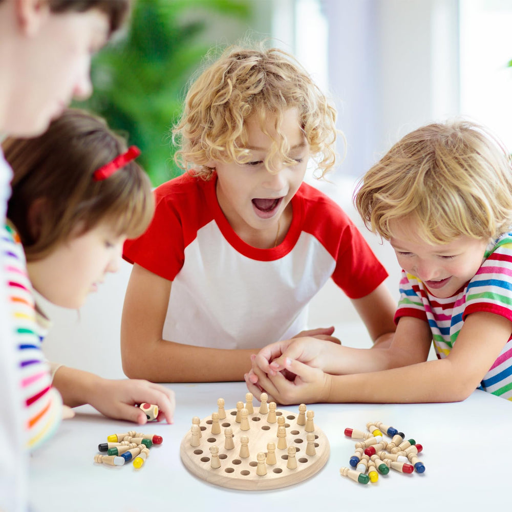 Hirger memory chess facilitates inclusive family play for kids and seniors.