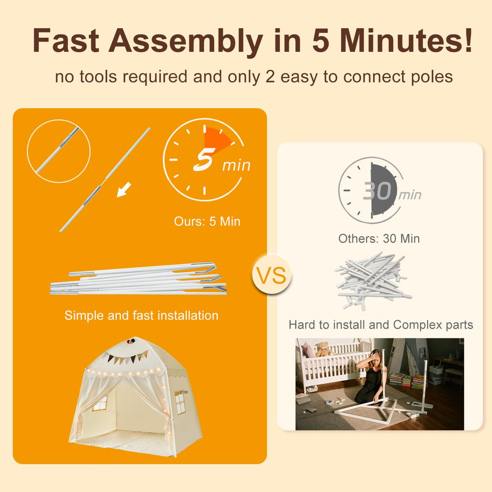 Hiromeco fast two-pole setup allows tool-free assembly in minutes