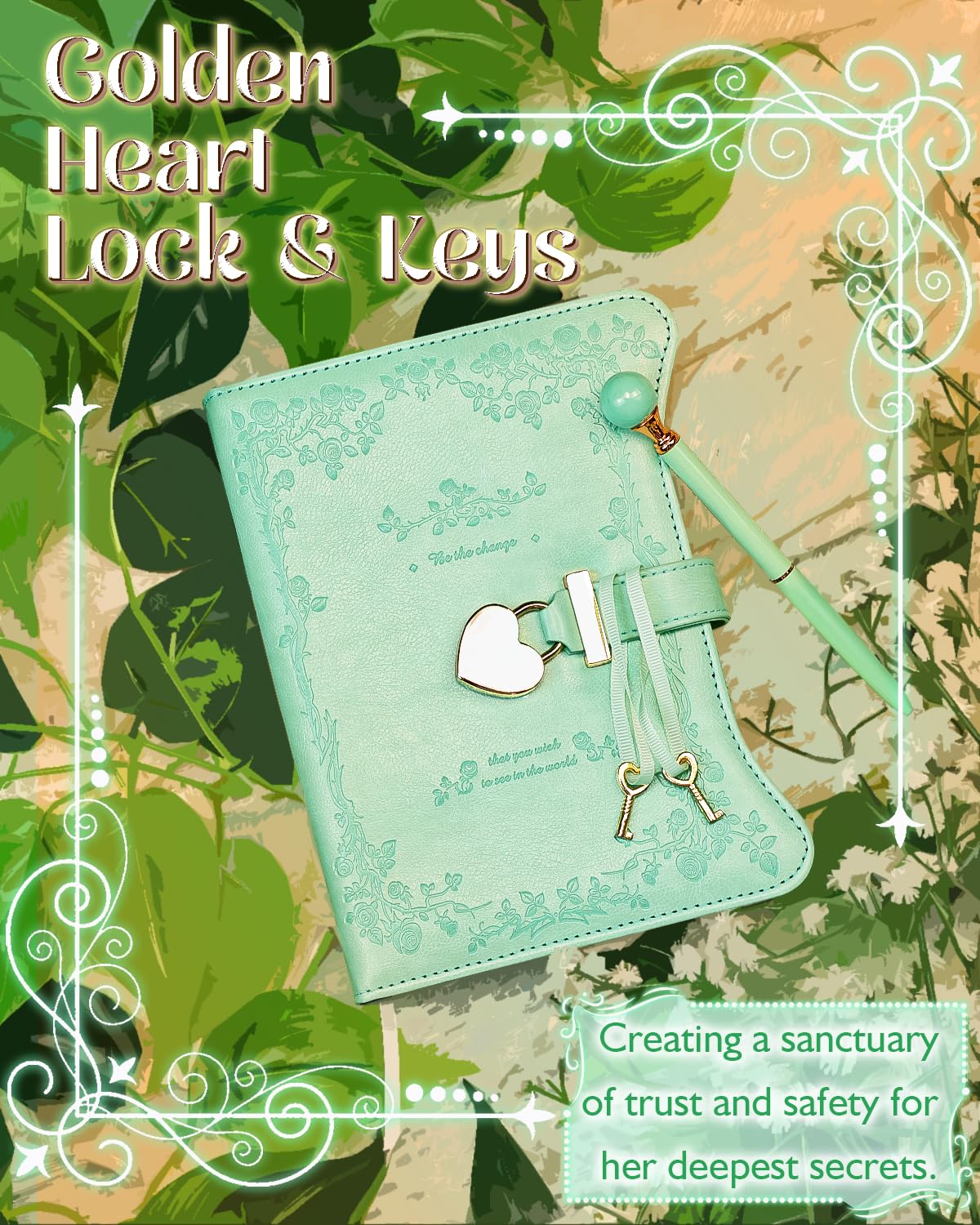Hi!SCI diary includes pearl pen and ribbon bookmark for smooth writing