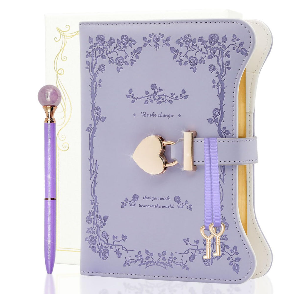hi!SCI diary with lock and rose cover protects private thoughts
