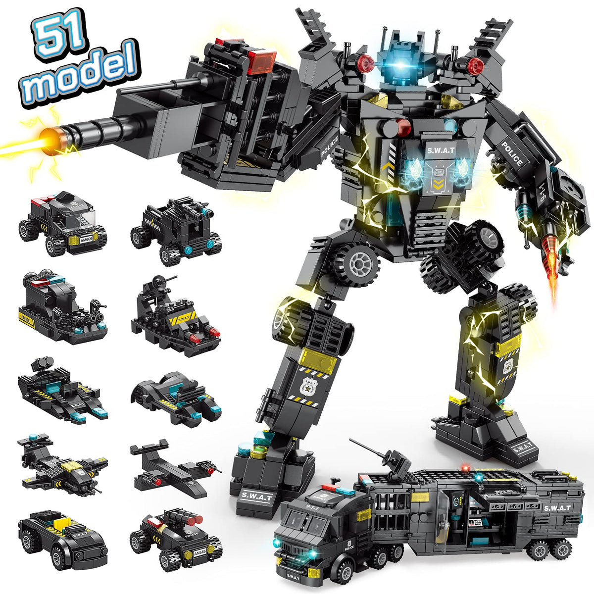 HISTOYE 51-in-1 robot kit models ready for creative play and engineering exploration