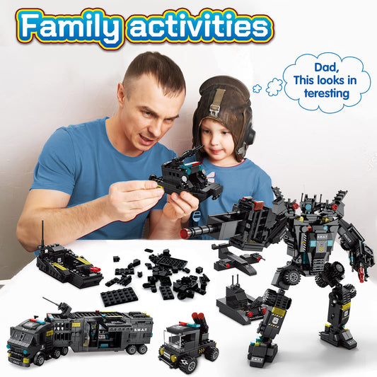 HISTOYE 700-piece stem blocks laid out for hands-on engineering and construction