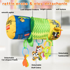 HISTOYE mini tambourine rattle encourages auditory exploration while on tummy time.