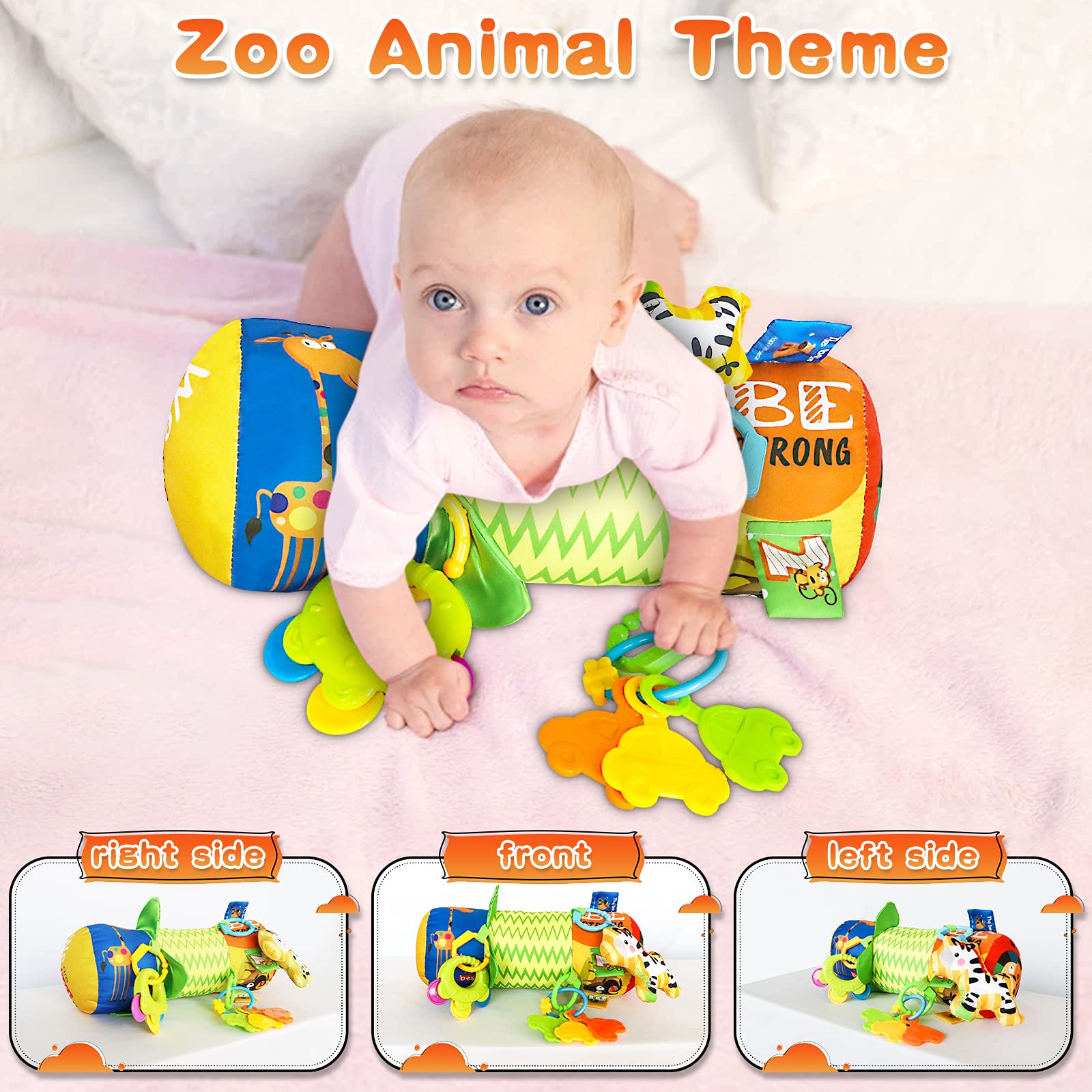 HISTOYE plush zoo animal design stimulates early recognition and color learning.