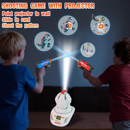 HISTOYE projector displays game visuals on the wall for immersive play