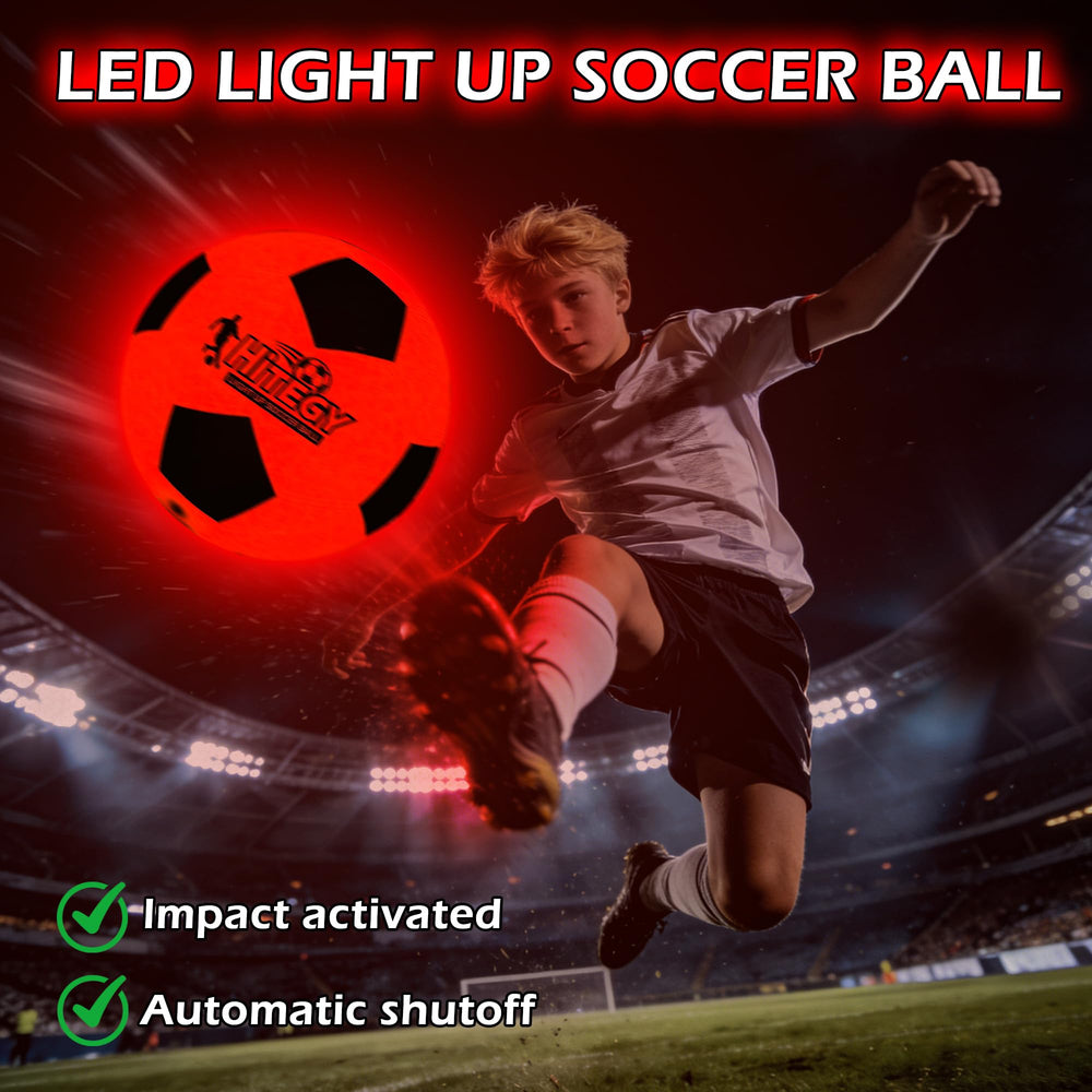 HITEGY Glow in The Dark Soccer Ball rechargeable up to 3 hours of play