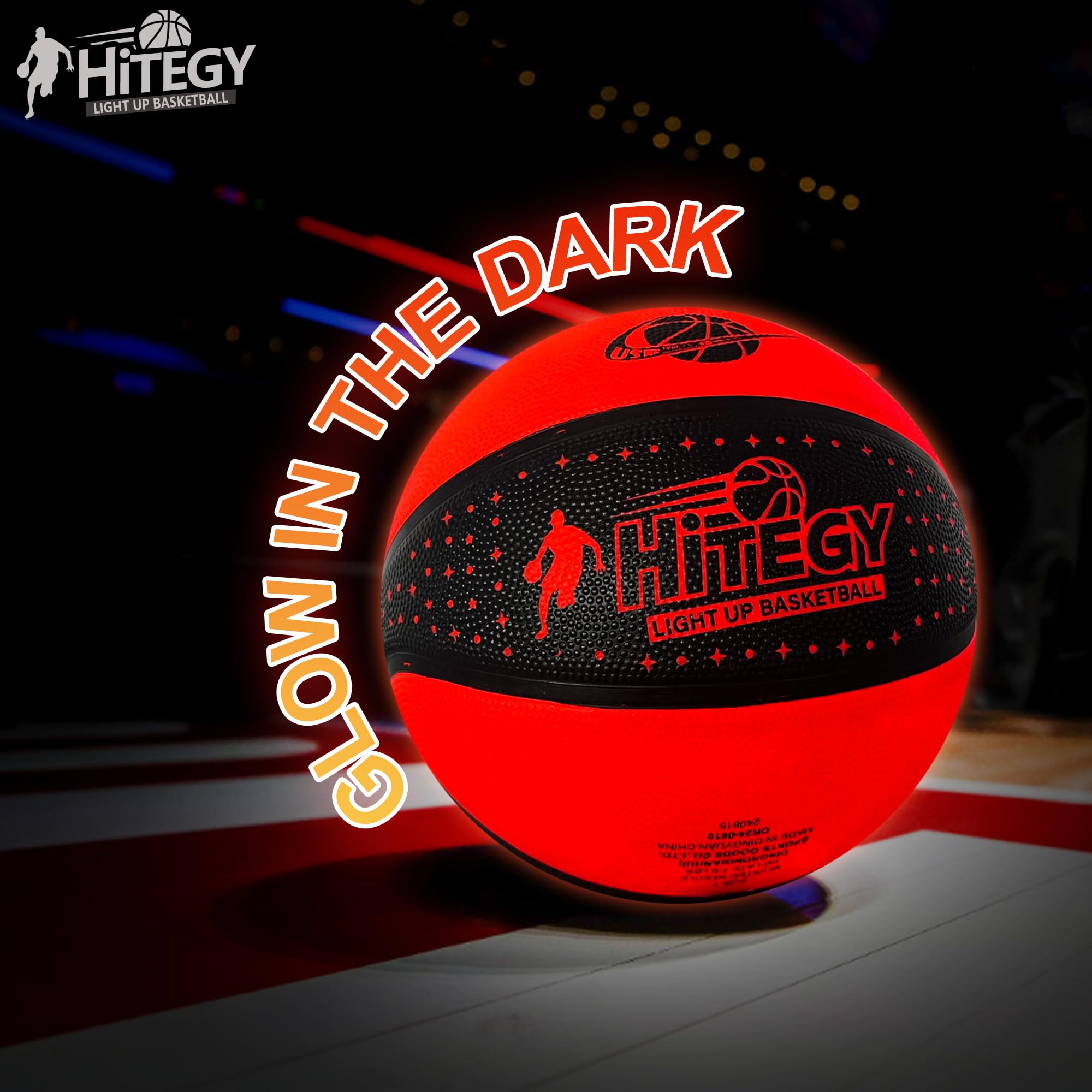 HITEGY Night play bounce LED highlights every dribble for safer, more fun outdoor games.