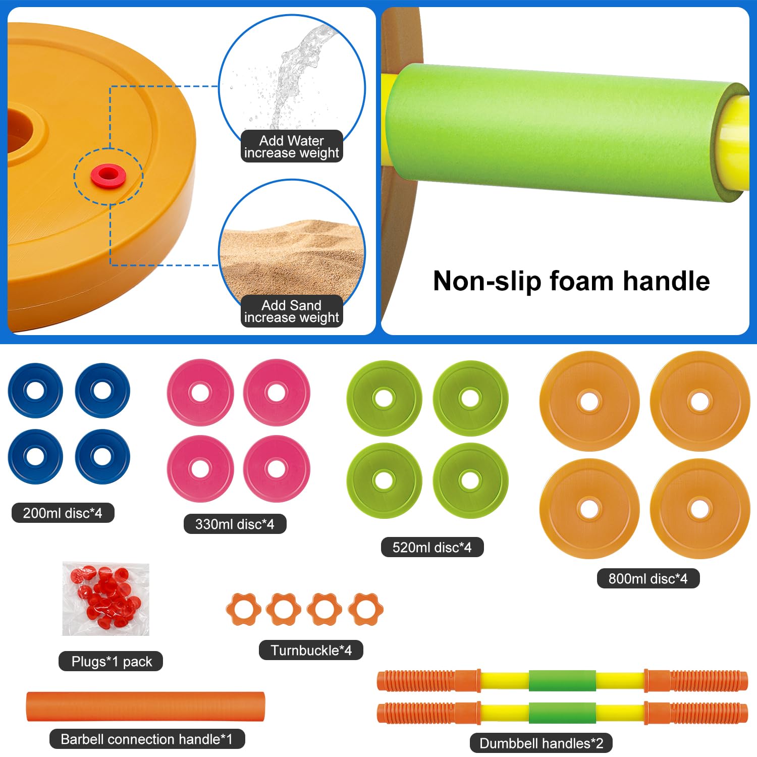 Hitish Water-Fill design enables quick, mess-free weight adjustments.