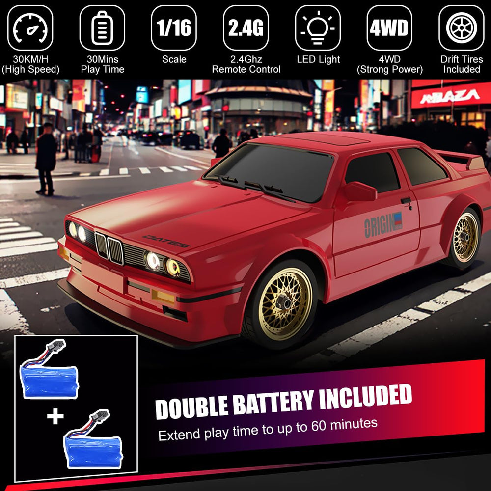 Hitish 1:16 scale drift car made of durable ABS plastic for long-lasting play.