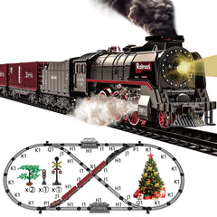 Hitish Train Set steam locomotive with lights for immersive pretend play.