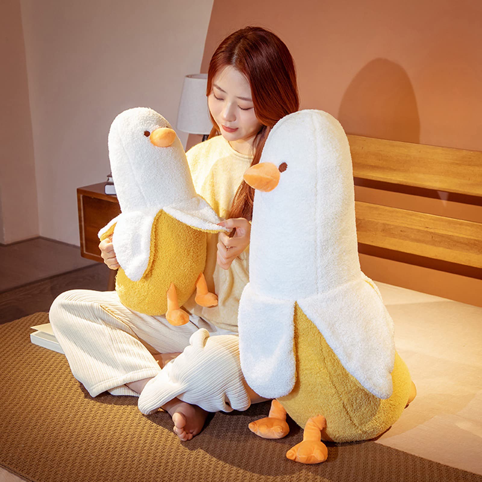 hitoshe banana duck plush toy, a cute stuffed animal for bedtime and storytelling