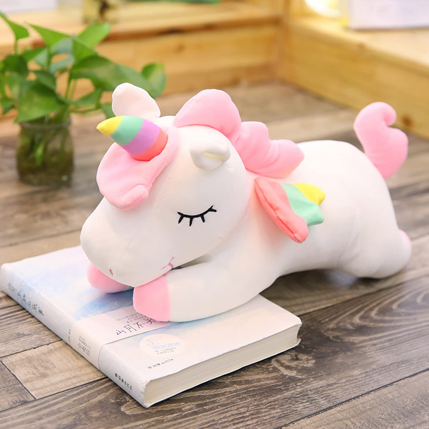 hitoshe unicorn hug pillow in compact 30 cm size for kids