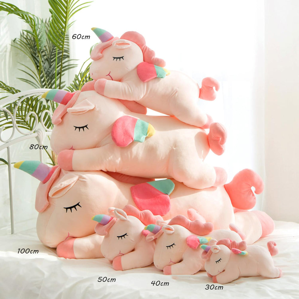 Hitoshe unicorn pillow doubles as a cozy hugging pillow for naps and reading.