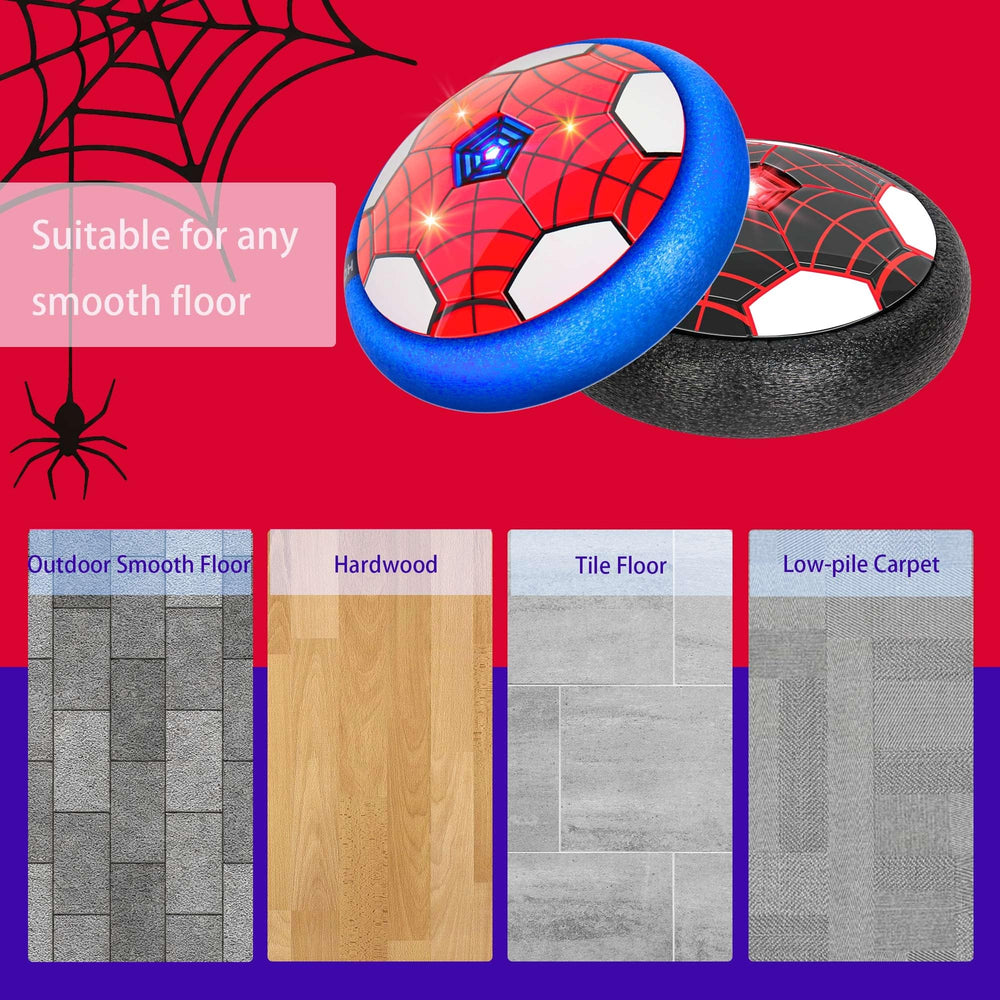 HitToys 2-pack hover soccer balls for kids' indoor games.