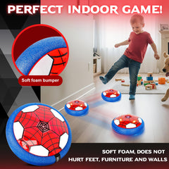HitToys hover soccer ball foam bumper protects walls during play.