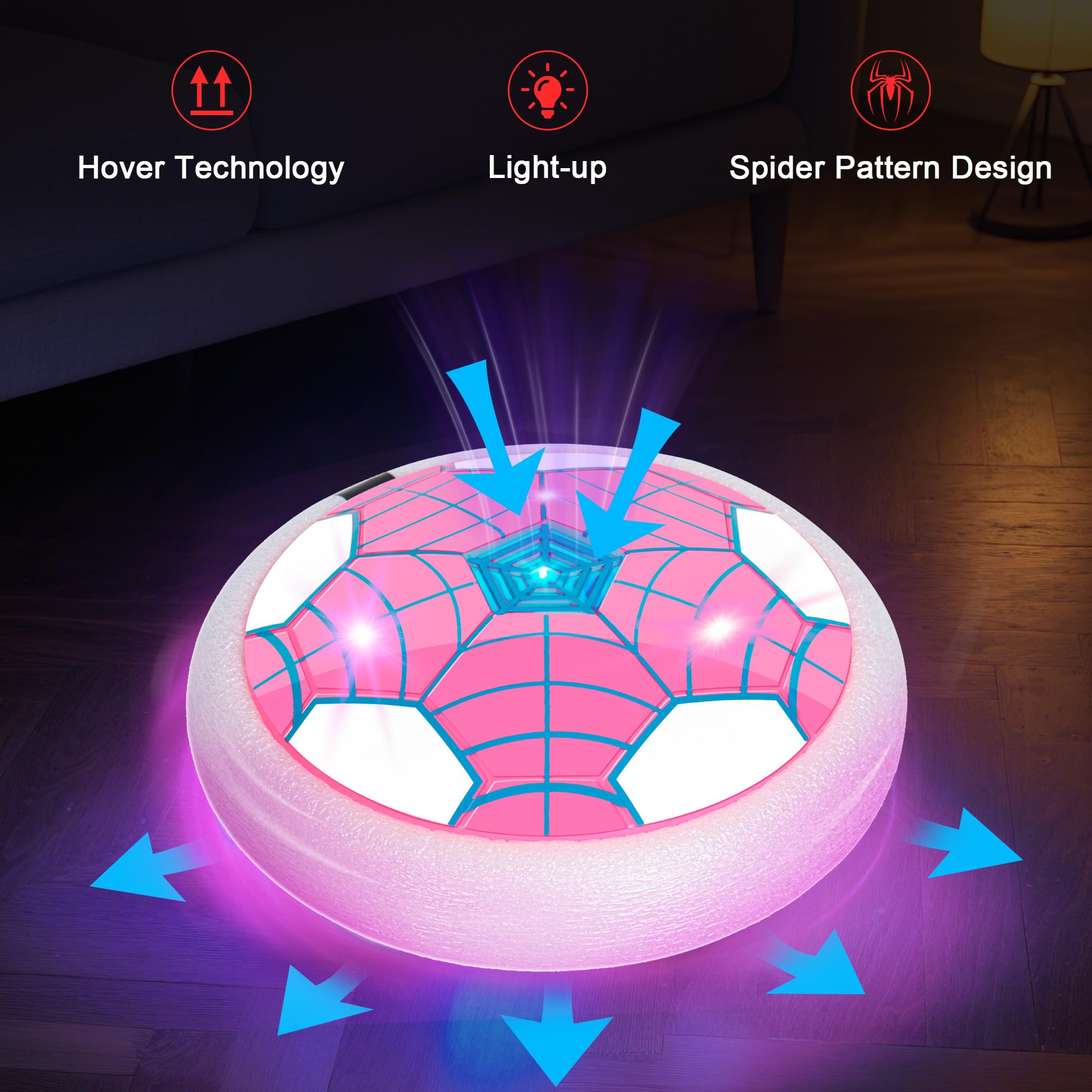 HitToys red and black spider-pattern ball designed for fast indoor fun.