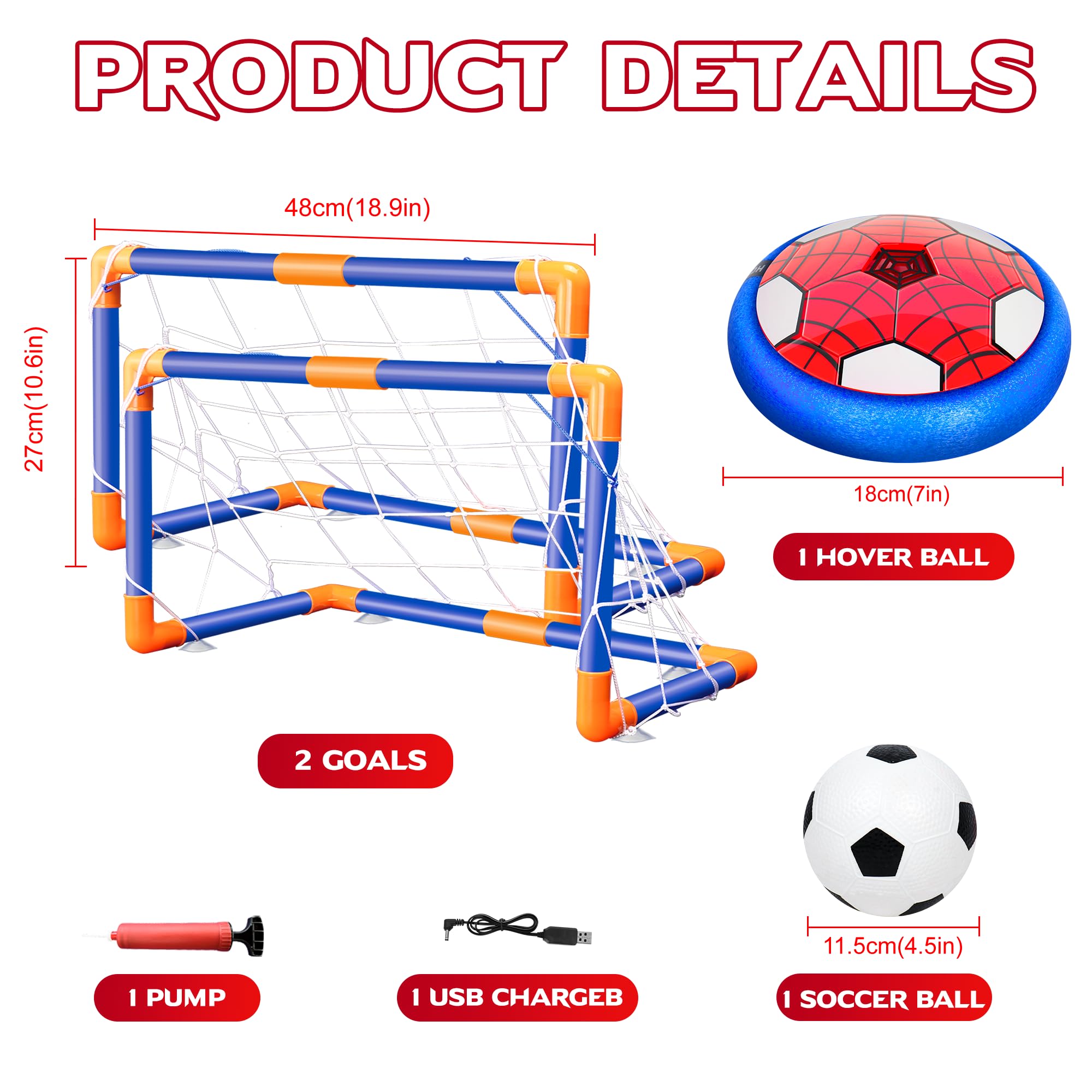 HitToys Spider Hover Ball LED Lights glow during night play