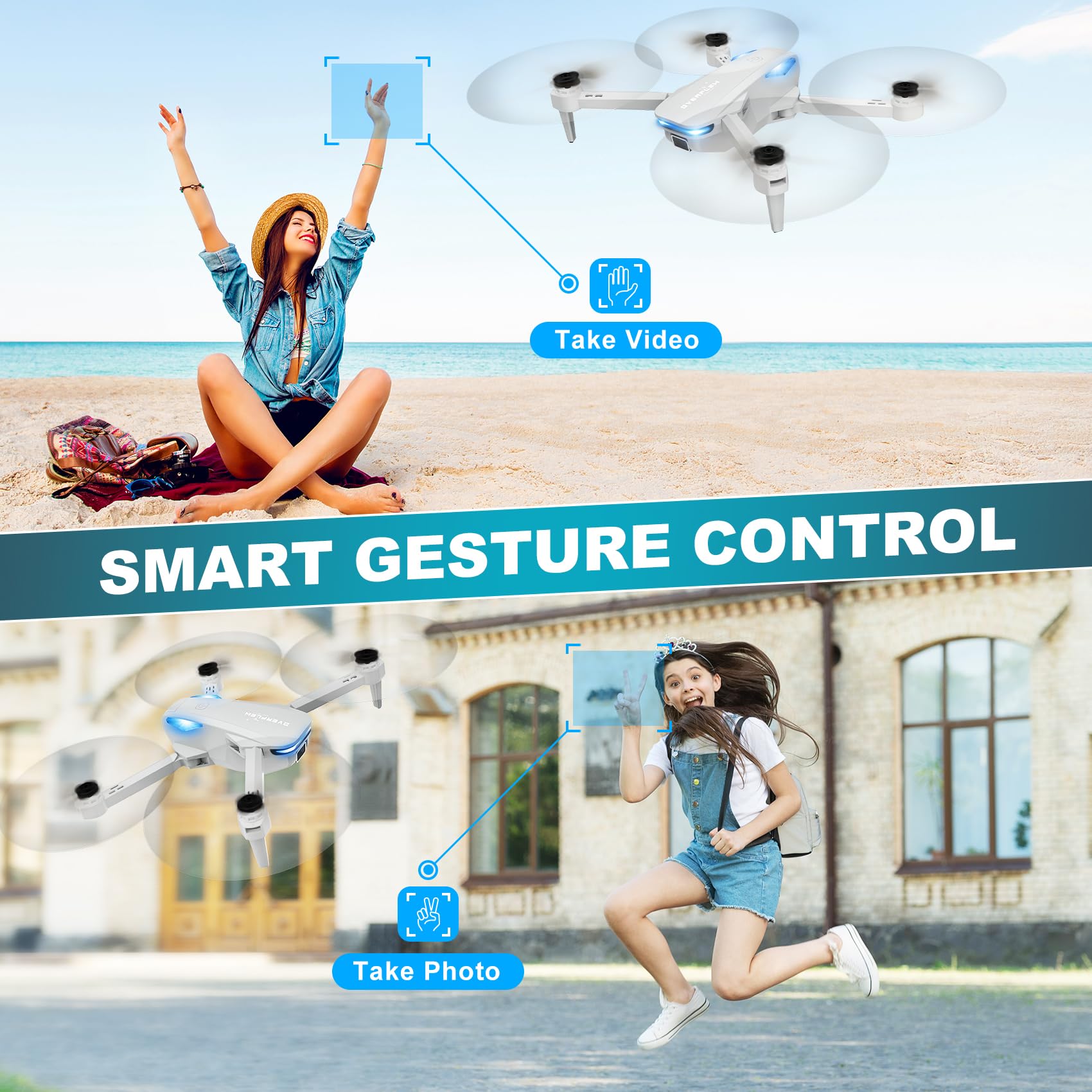 Hiturbo drone foldable design for compact, portable aerial imaging.