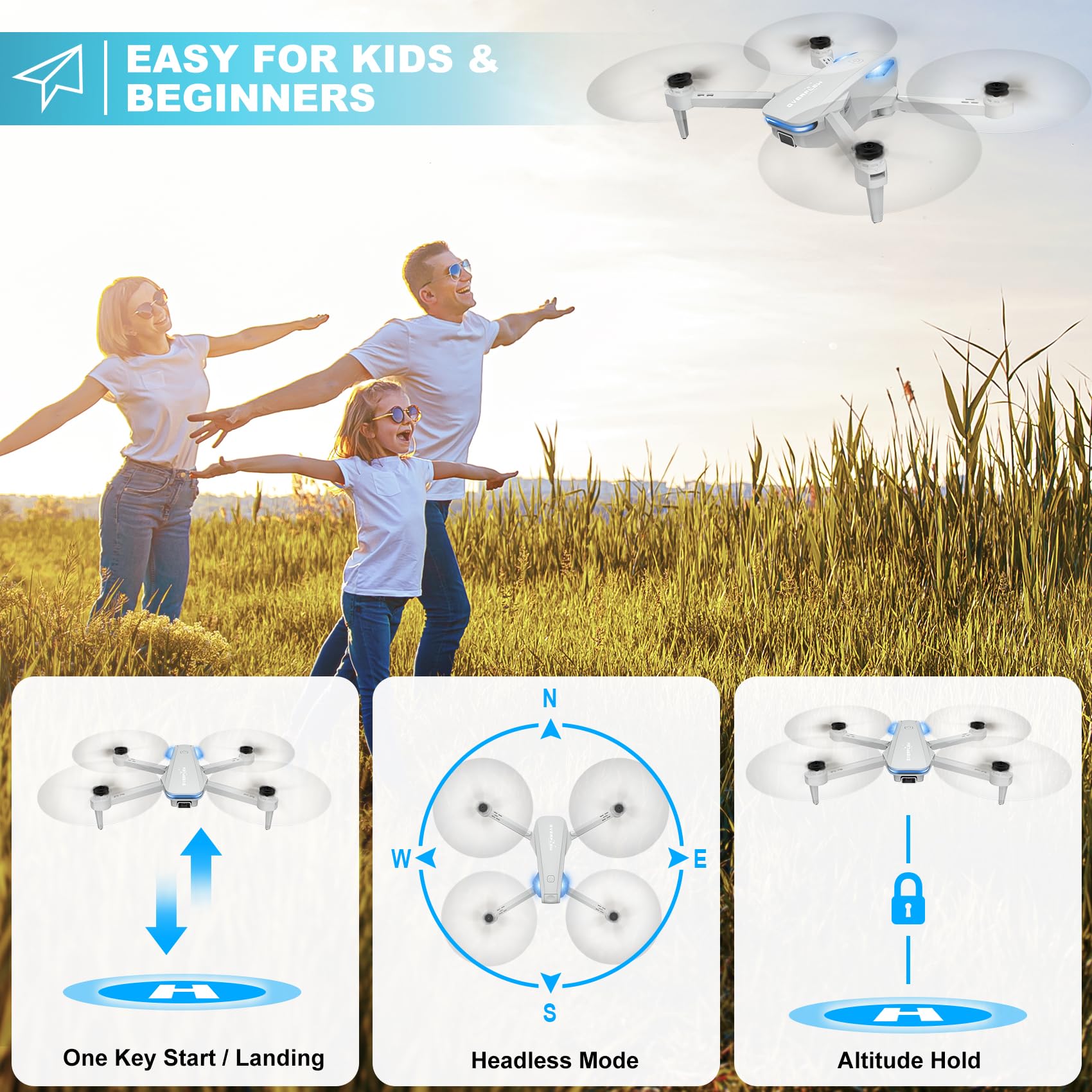 Hiturbo drone voice control enables hands-free flight and quick shots.