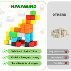 Hiwawind magnetic blocks colorful pieces promote color recognition and creative thinking.